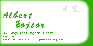 albert bojtor business card